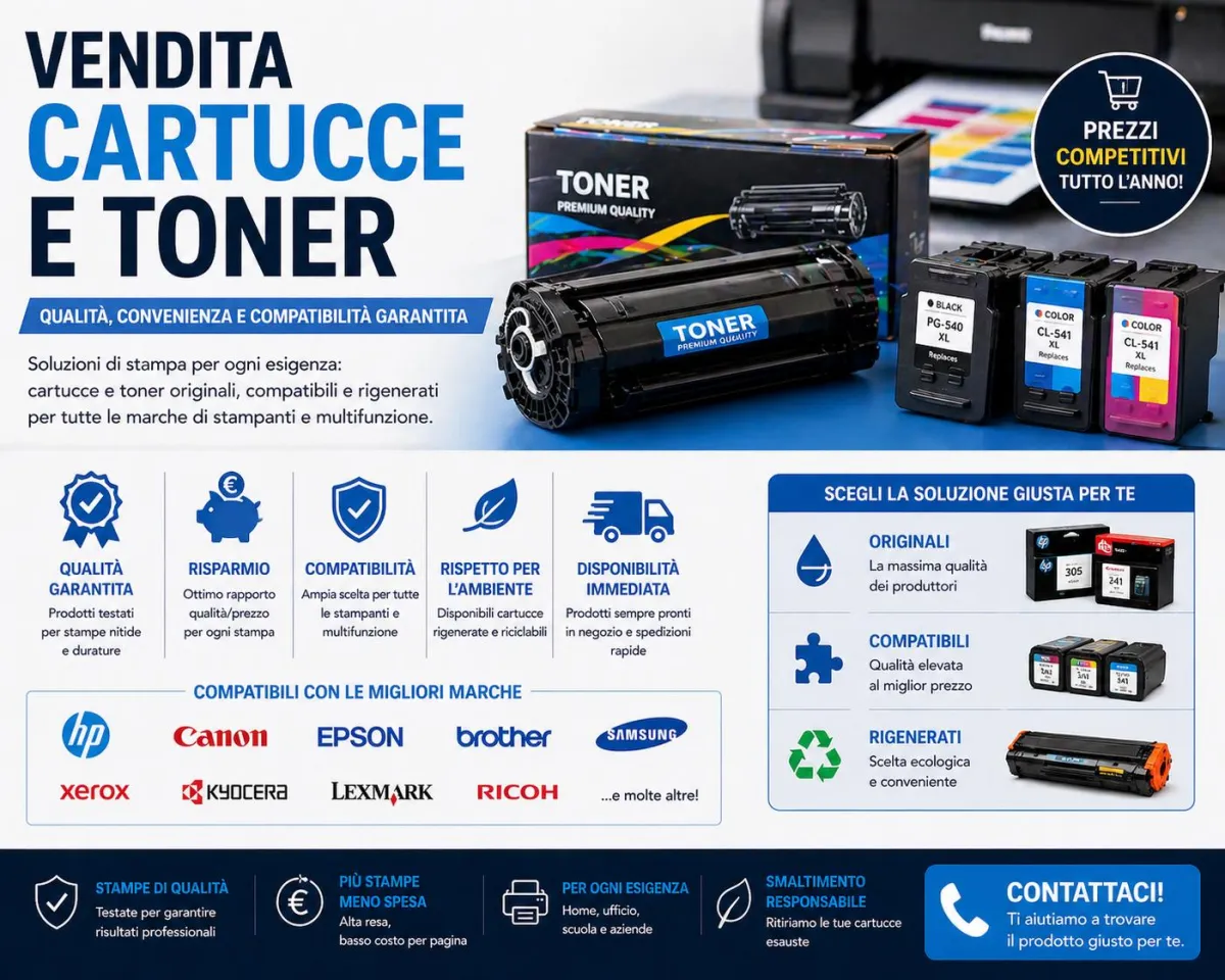 Vendita Cartucce e Toner per Stampanti